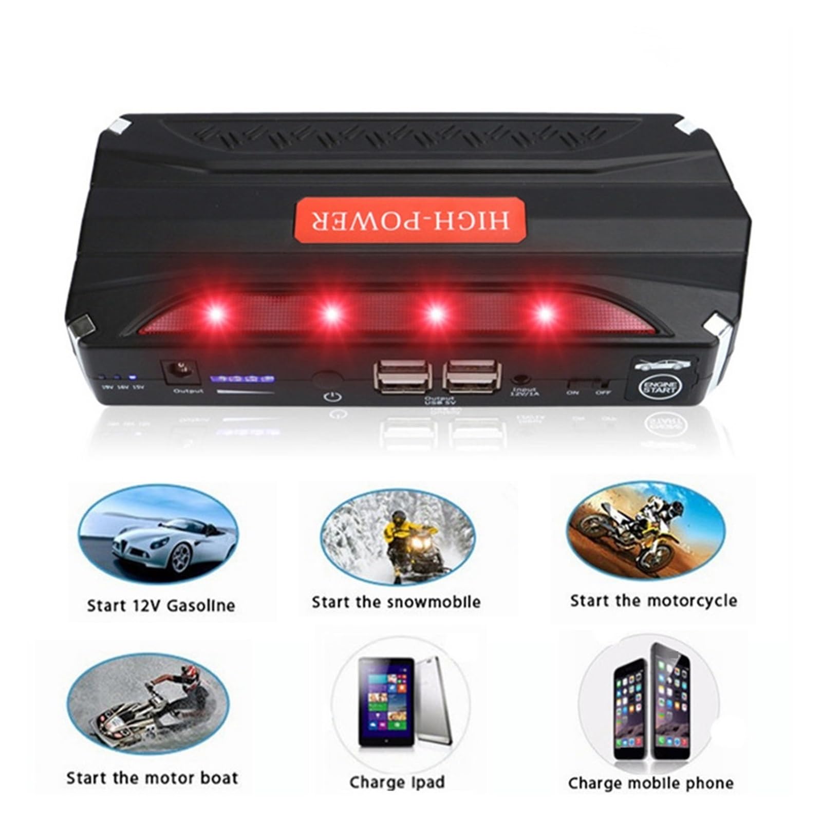 Wielofunkcyjne Urządzenie Rozruchowe 12V 600A Urządzenie Do Uruchamiania Awaryjnego Samochodu Przenośna Ładowarka Samochodowa Power Bank Do Wzmacniacza Akumulatora Samochodowego LED Szybkie I Wydajne
