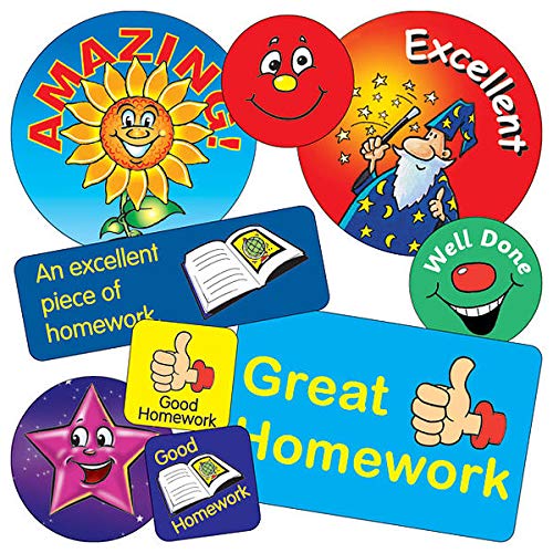 275 Mixed Homework Motivational Childrens Pupils School Praise Teachers Reward Stickers Primary Teaching Services