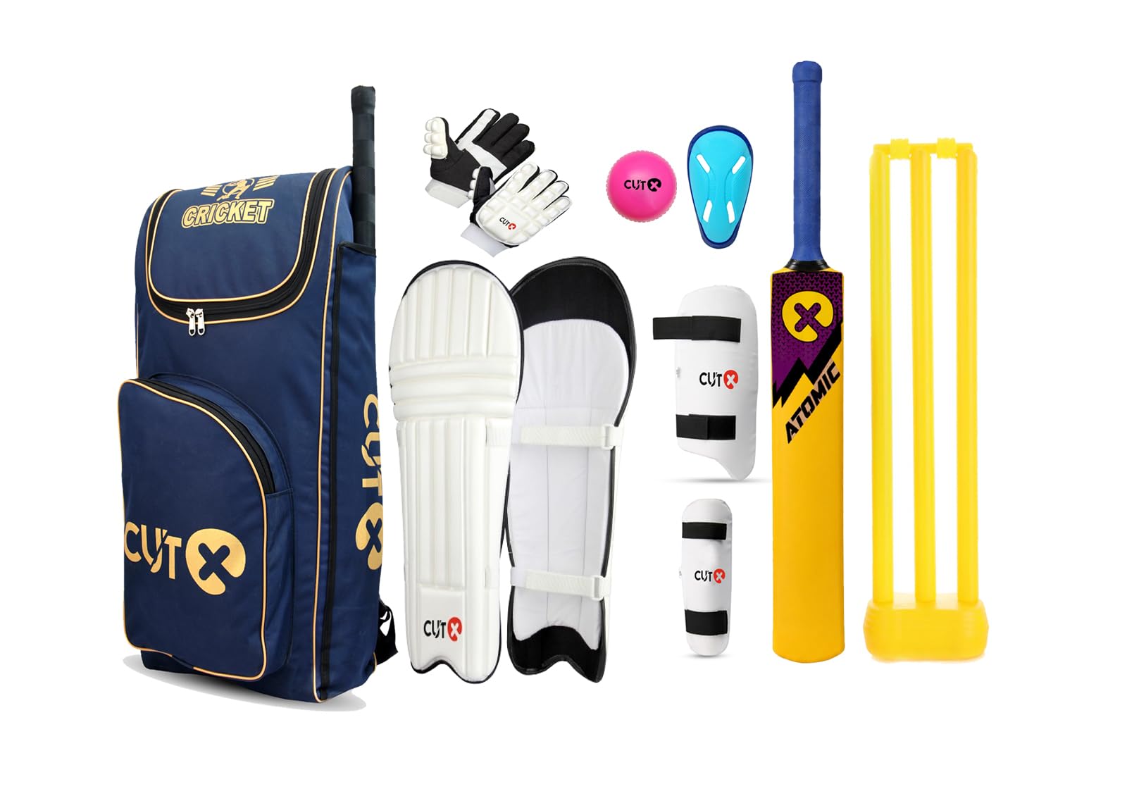 CUTX Galaxy Plastic Cricket Bat with Complete Cricket Kit for Kids | Bat, Ball & Stumps Set | Lightweight Indoor & Outdoor Cricket Set | Ideal Gift for Boys & Girls (Size 22" for 10 to 22 Years)-picture-17