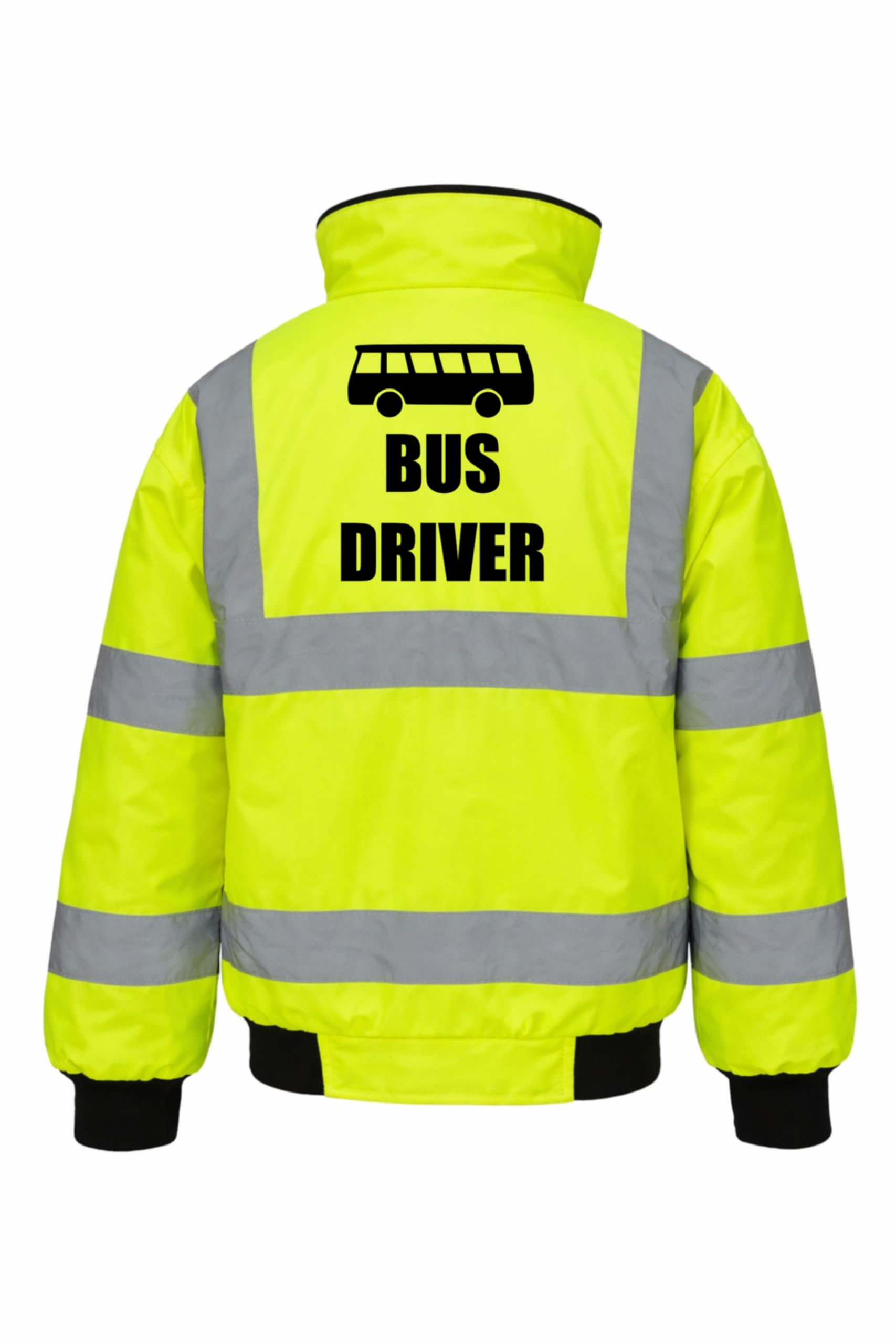 Bus Driver Kids Hi Vis Yellow Bomber Jacket, Reflective High Visibility Safety Childs Coat, By Brook Hi Vis, Medium 7-9 Years
