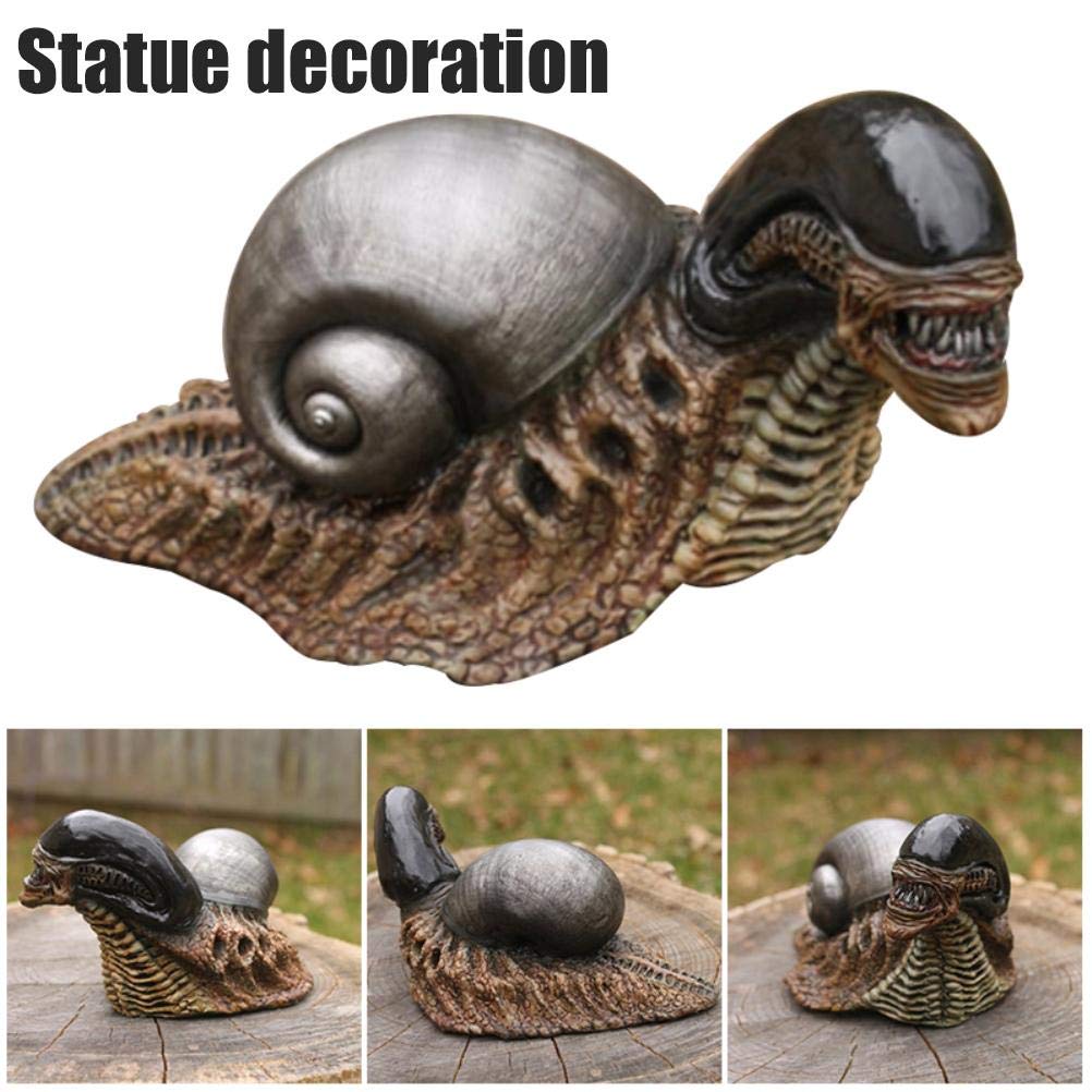 Tumnea Alien Snail Statue Figurine - Resin Animal Sculpture for Garden and Home Yard Decoration, Green - Image 3