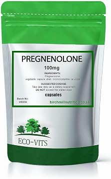 ECO-VITS PREGNENOLONE 100MG 60 CAPS. Recyclable Packaging. Sealed Pouch