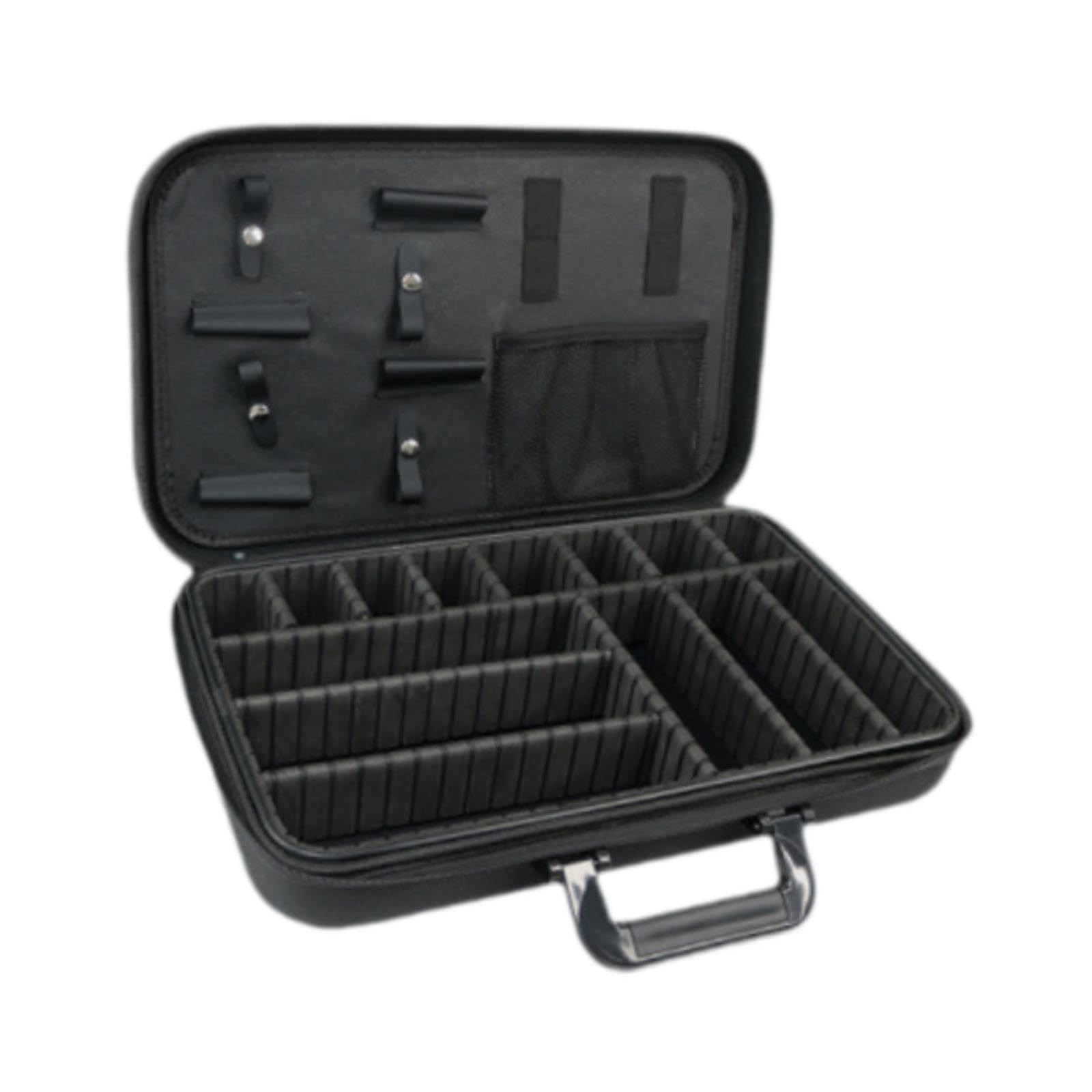 Valigetta da barbiere con maniglia, dotata di ampie partizioni rimovibili, robusta borsa da parrucchiere portatile per professionisti, organizer per
