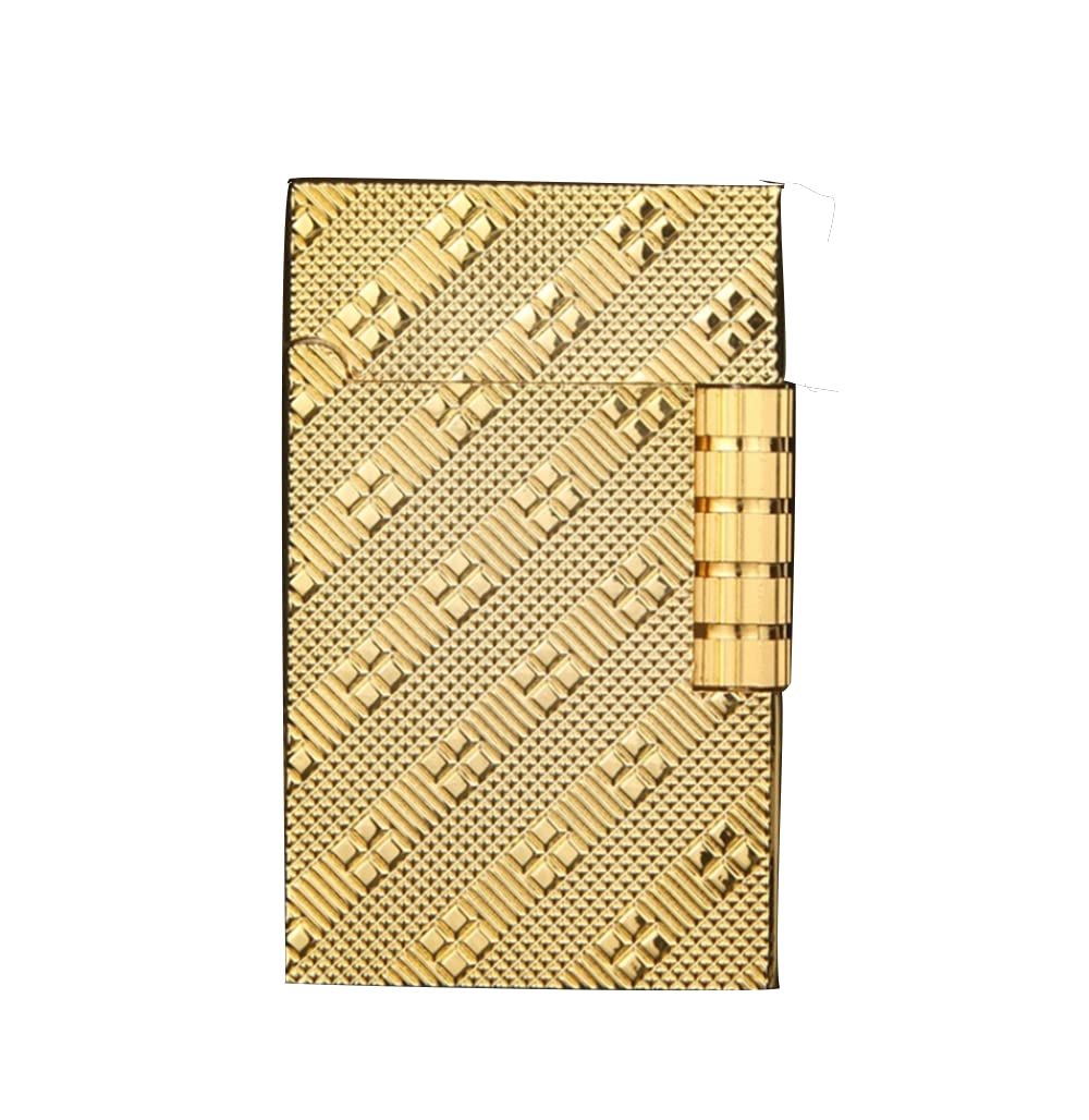 (Verkauf ohne Gas) Tragbares, winddichtes Feuerzeug, Butangas nachfüllbar, verstellbare weiche Flamme, Retro-Design, Geschenk für Männer (Silber)