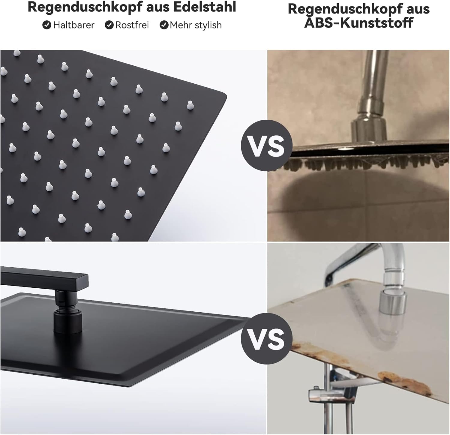 Kézi zuhanyfej és csatlakozások