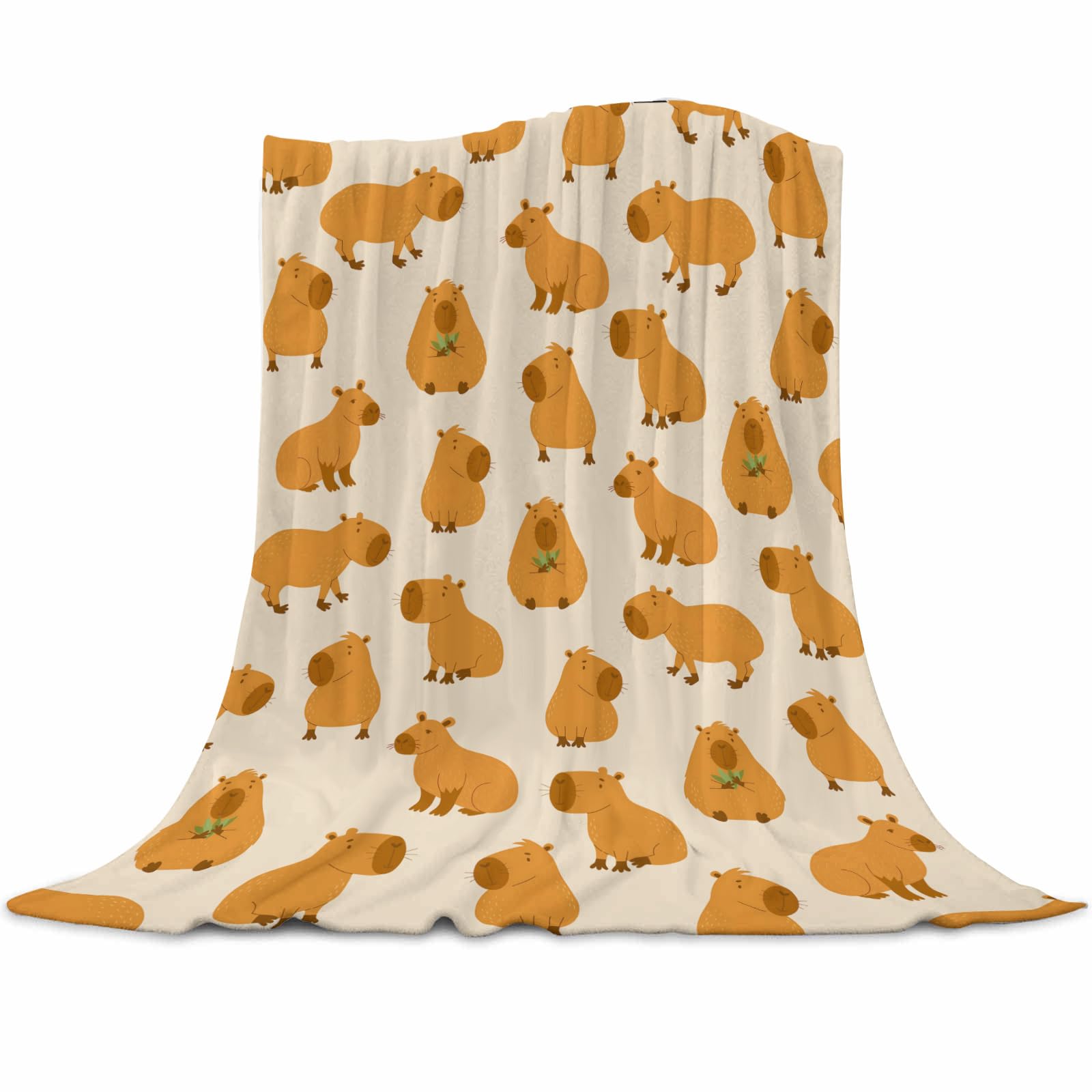 Qucarder Girls Capybaras Cutes Capybara Blanket Gift For Boy Kids Throw Blankets Lightweight Cozy Flannel Blanket For Couch Sofa Home Decor 50X60 Inch