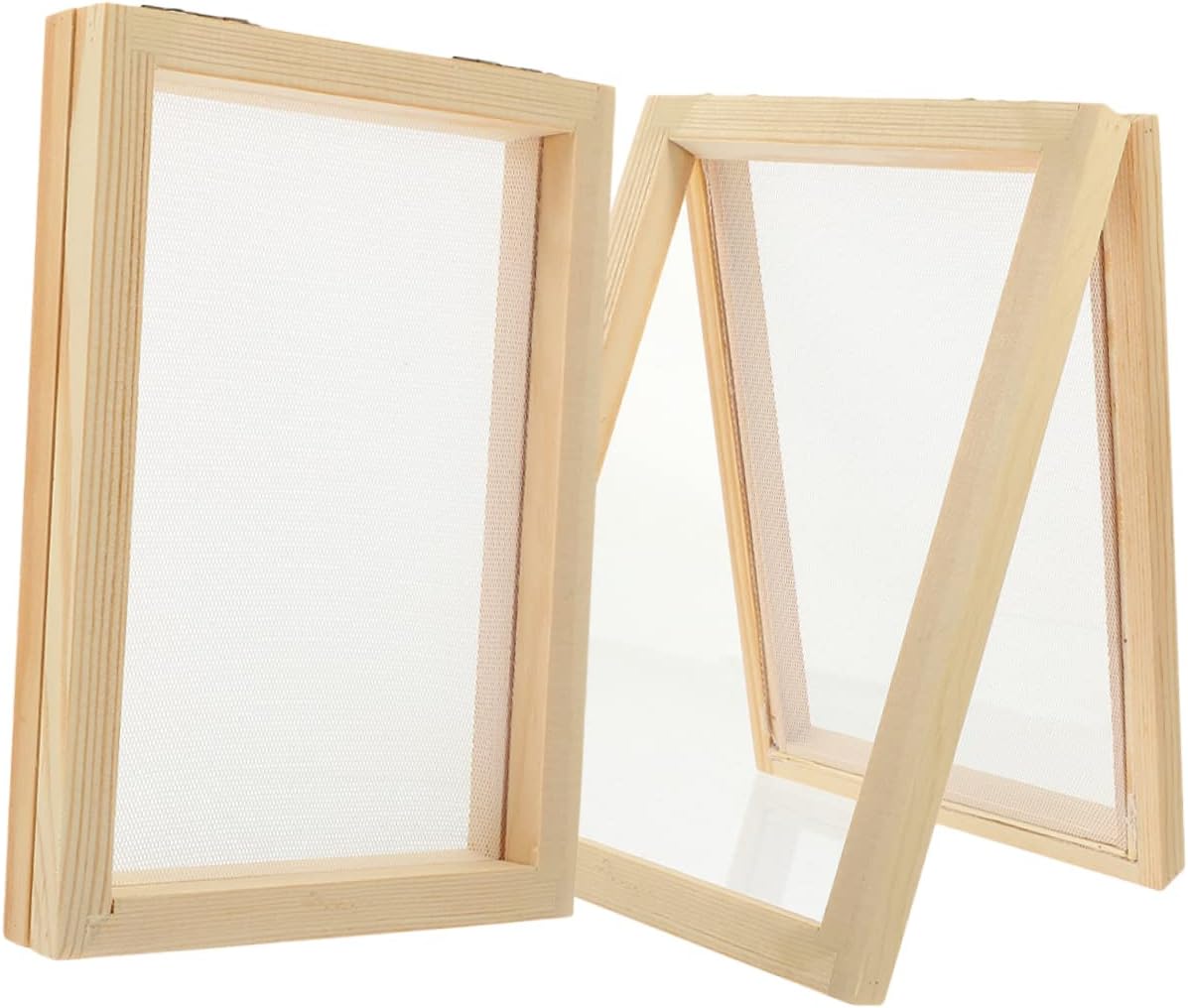 AUTSUPPL 2pcs DIY Wooden Paper Making Frame Kit Small Handcrafted Pulp Screen for Boys and Girls Crafts and Art Projects Easy to Clean and Reuse for Creating Unique Paper Art