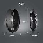 Inphic Bluetooth Mouse, Multi-Device Silent Rechargeable Bluetooth Wireless Mouse (Tri-Mode: BT 5.0/4.0+2.4G), 1600DPI Ergonomic Portable Mouse for Laptop PC Computer,Smartphone,Windows Mac OS, Black