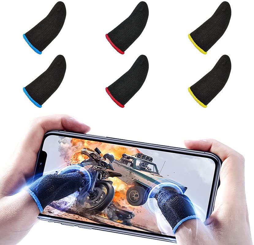 (Pack of 4) Mobile Game Controller Finger Sleeve Sets Anti-Sweat Breathable Touchscreen Finger Sleeve for Mobile Phone Games for PUBG/Mobile Legends