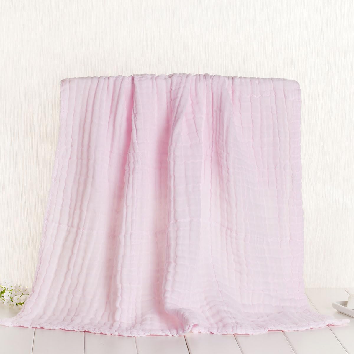 Vie TRIOMPHE 5-Layer Muslin Baby Swaddle Blankets 2 Pack, 80x80cm Ultra-Soft Cotton Cellular Receiving Blankets - Image 3