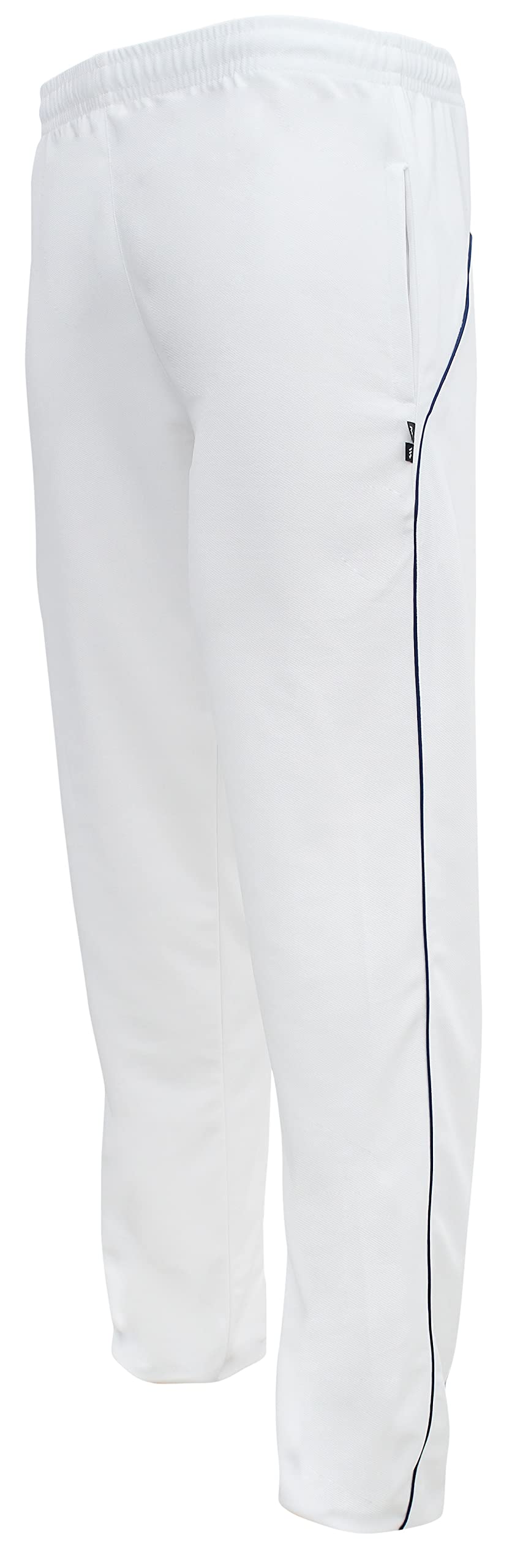 WhitedotOmega DRI-FIT White Trouser Track Pants - 100% Polyester - Stretch Fabric - Sport Flex, Sports (X-Large - 44)