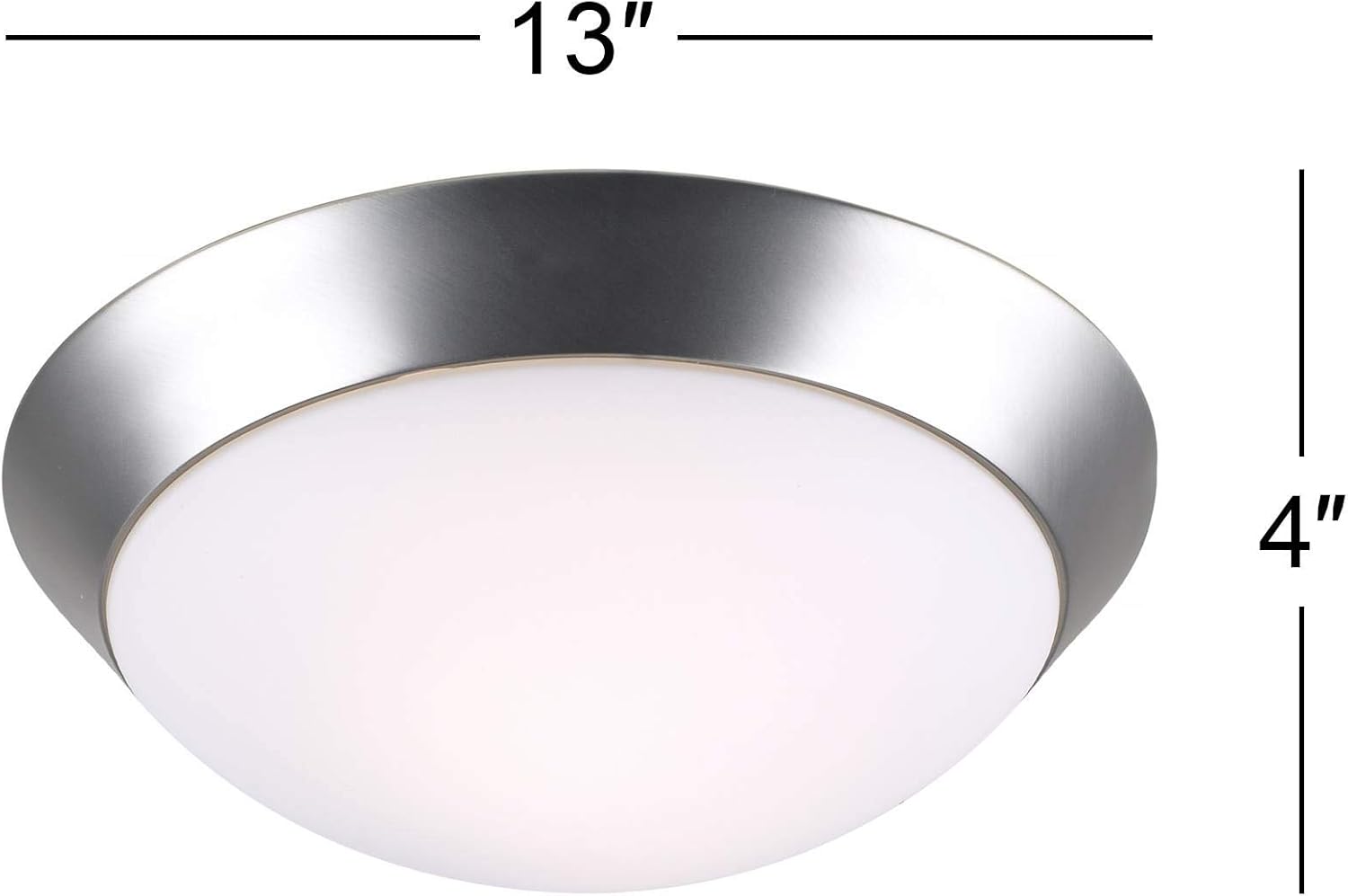 360 Lighting Davis Modern Ceiling Light Flush-Mount Fixture 13" Wide Brushed Nickel 2-Light Frosted Glass Dome Shade for Bedroom Kitchen Living Room Hallway Dining Bathroom House