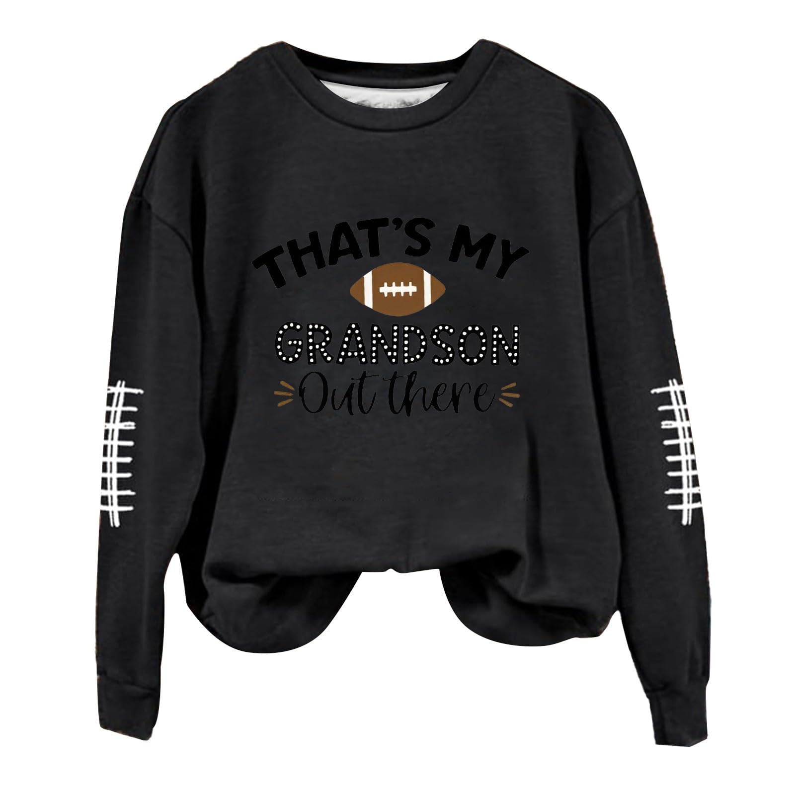 LIUguooGame Day Sweatshirt for Women Football Grapic Long Sleeve Shirt Football Season Pullover Tops Fall Crewneck Blouses