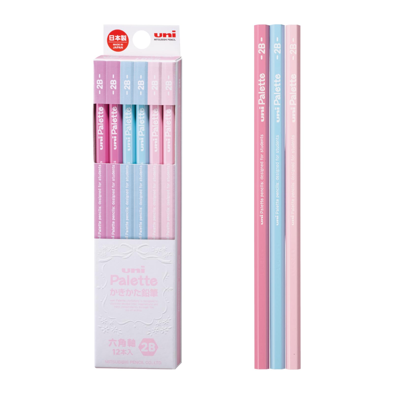 Amazon.com : Mitsubishi Pencil K55612B Uni Palette 2B Pastel Pink