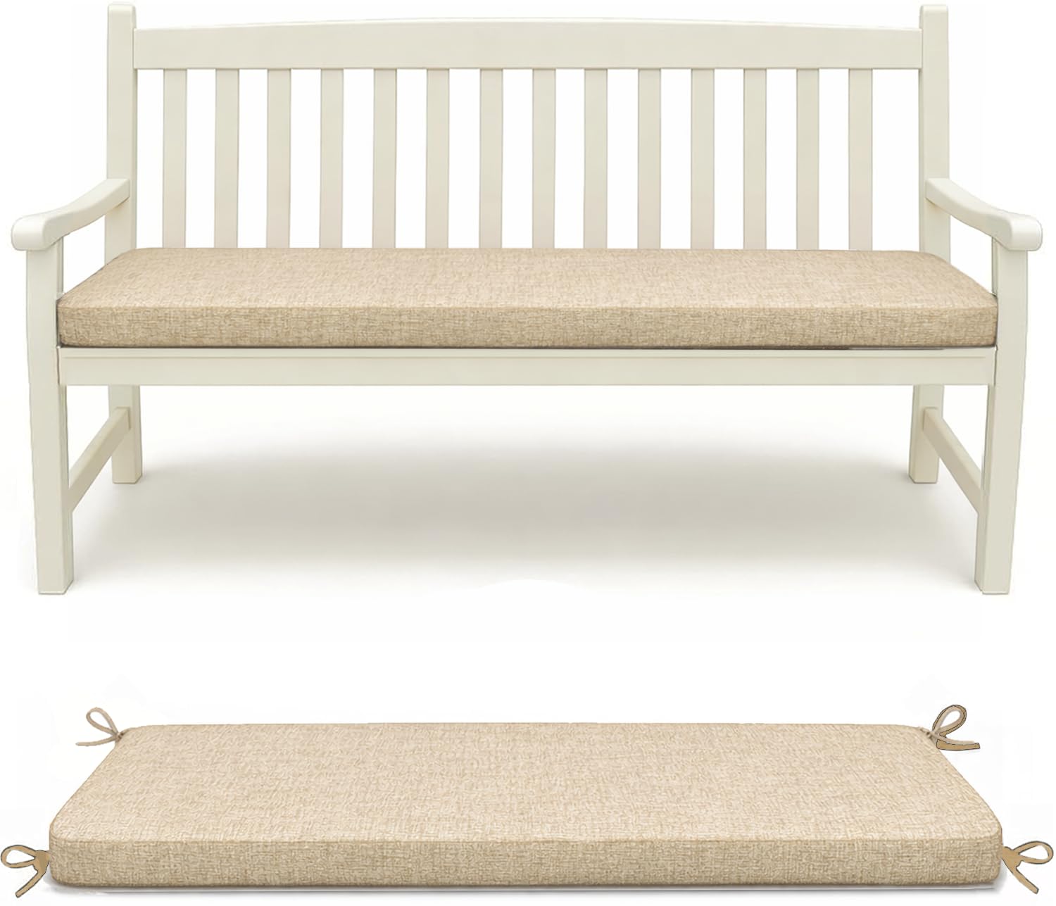 HAND Cuscino per Panca 120x40 cm - Interno ed Esterno - Seduta Imbottita, Morbida e Resistente - Per Giardino, Patio, Cucina - Prodotto in Italia (Tortora)