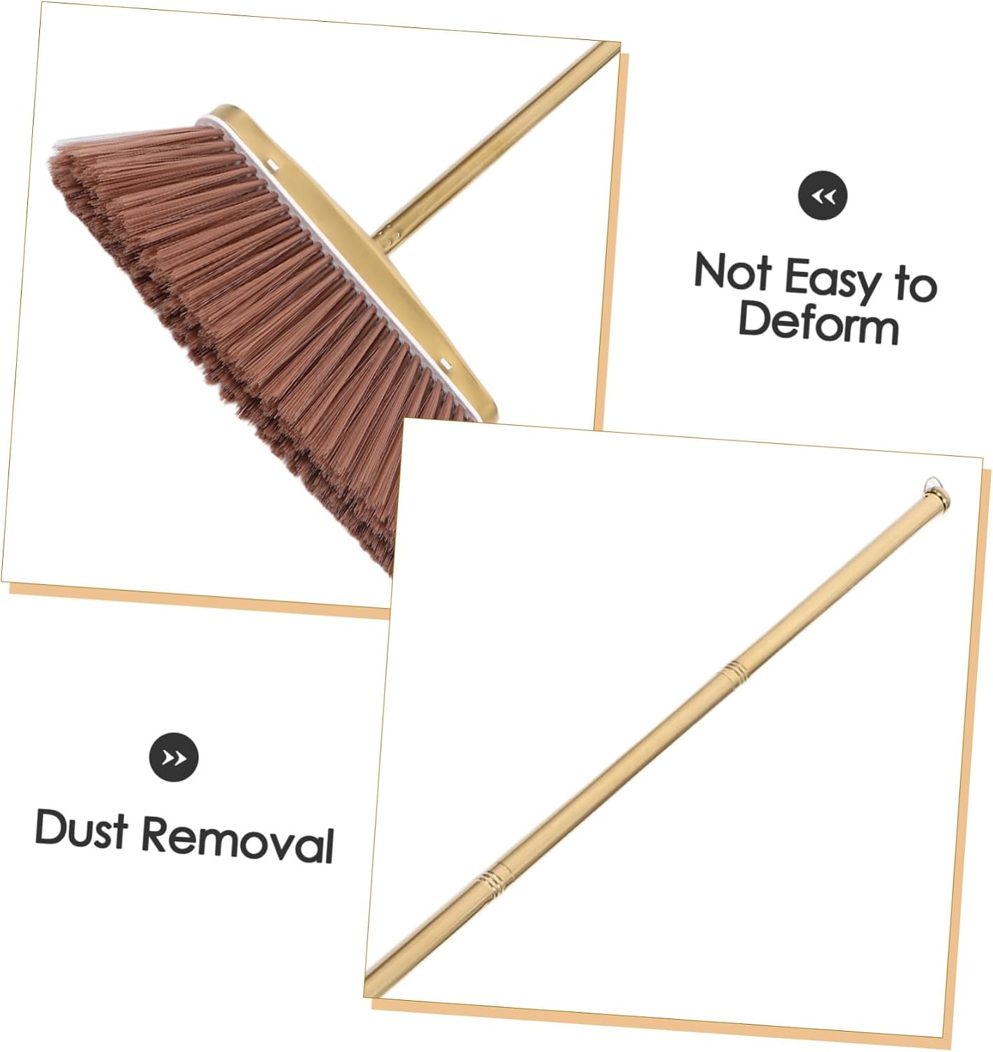Heavy Duty Hand Broom with Detachable Stainless Steel Handle for Damp Indoor Environments and Bathrooms, Weather Resistant and Space-Saving Floor Cleaning Tool, 37 Inch Portable