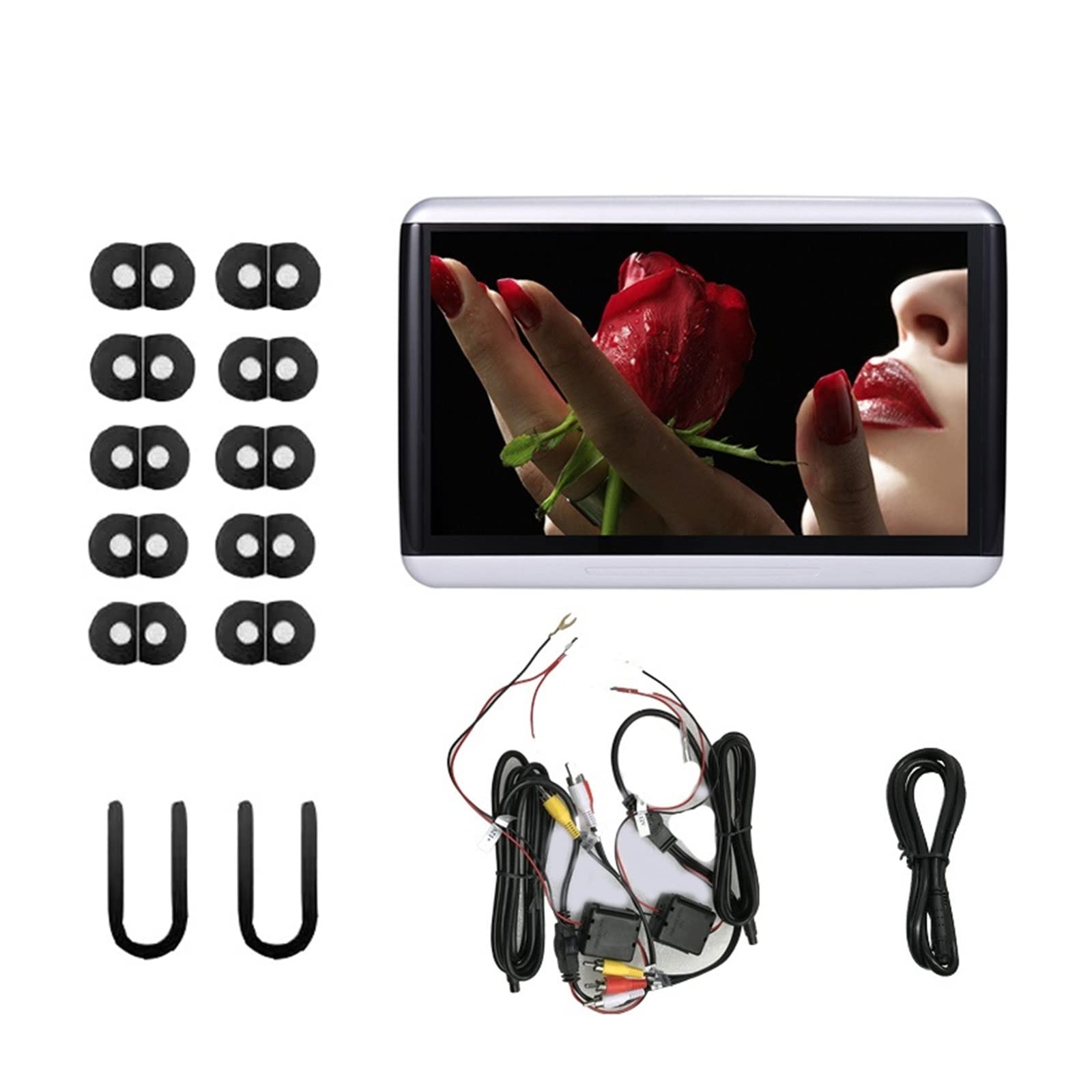 Lettore DVD portatile per lettori video per poggia Monitor for poggiatesta for auto Display da 10,6 pollici Link Standalone 1080P 4K Video WiFi/Bluetooth/USB/SD Lettore multimediale con schermo rotant