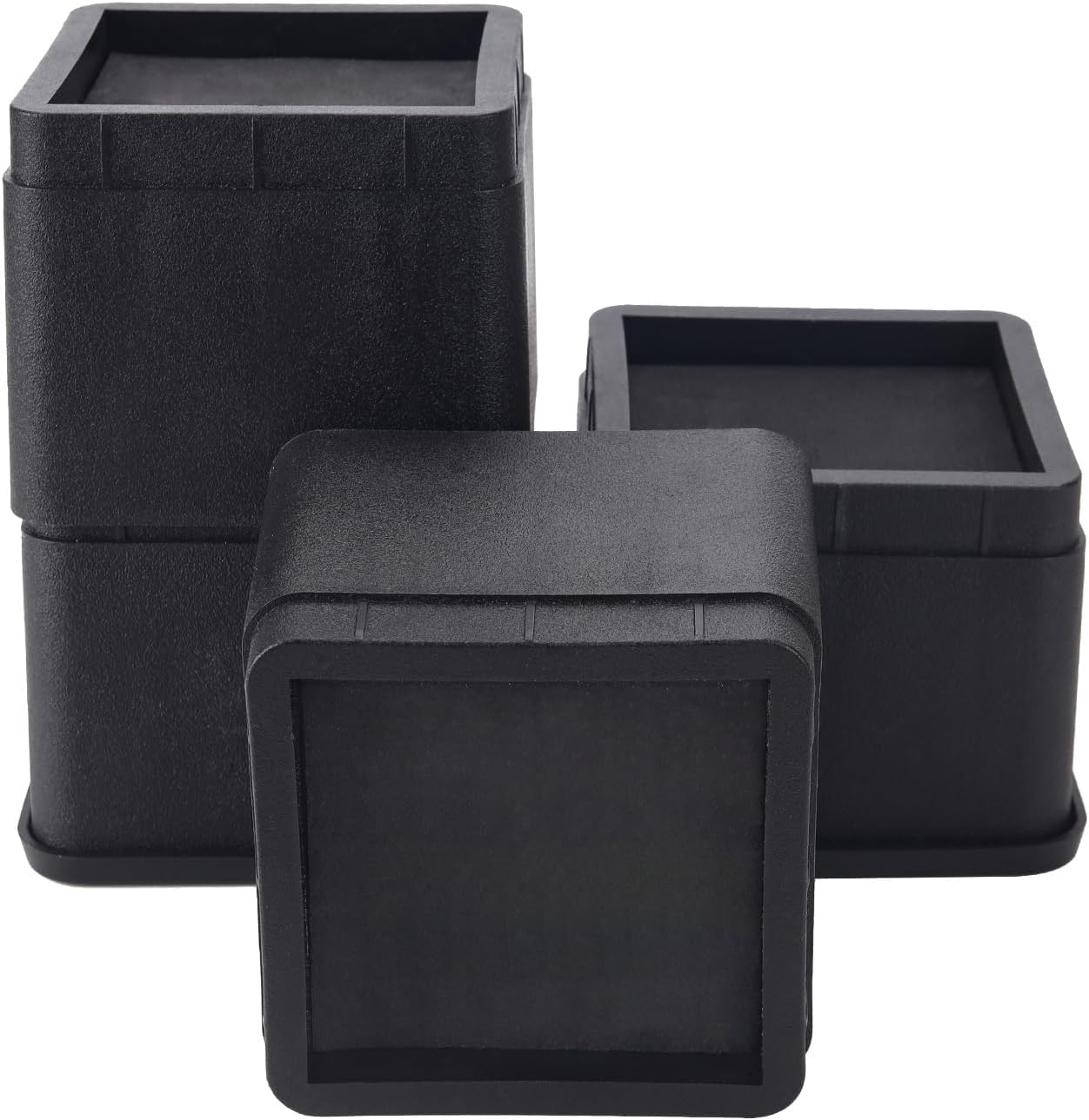 Photo 1 of BTSD-home Adjustable Bed Risers 3 or 6 Inch - Heavy Duty Furniture Lifter Set of 4, Supports 2,200 lbs - for Under Bed Storage, Dorm, Bed Frame, Sofa, Table, Chair, Desk - Black