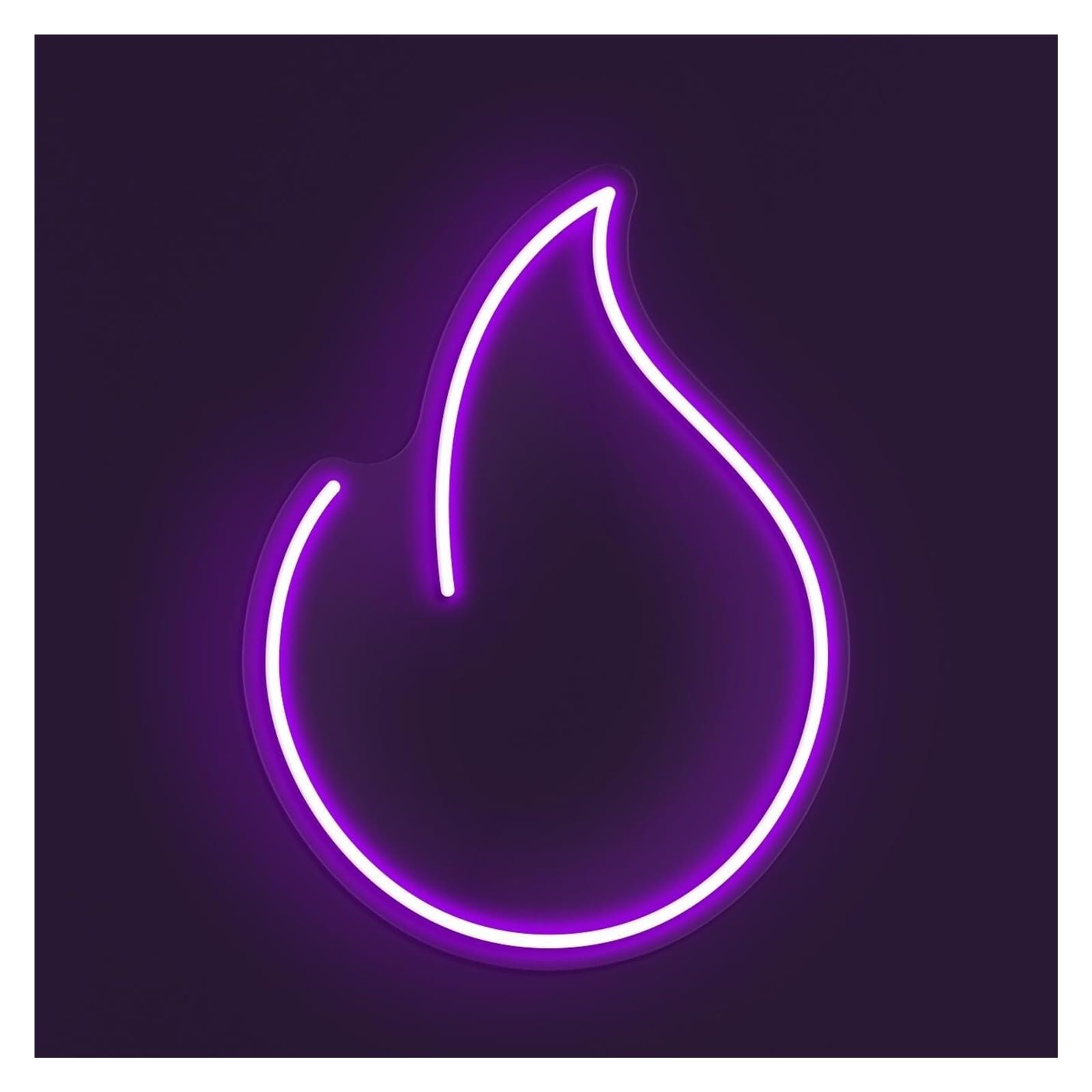 Rongch Purple Hanging Art Signs Simple Fire Neon Sign, Suitable For Cafe Wall Decor With Brightness Adjustable 30Cm(Purple)
