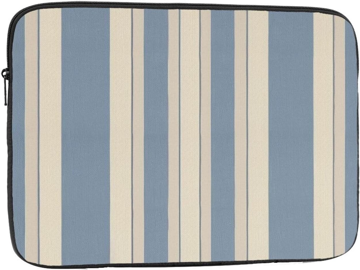 10 Inch Laptop Sleeve Bag Waterproof Shockproof Laptop Case Bags Blue Beige Stripe Computer Skin Bags Lightweight Tablet Carrying Case