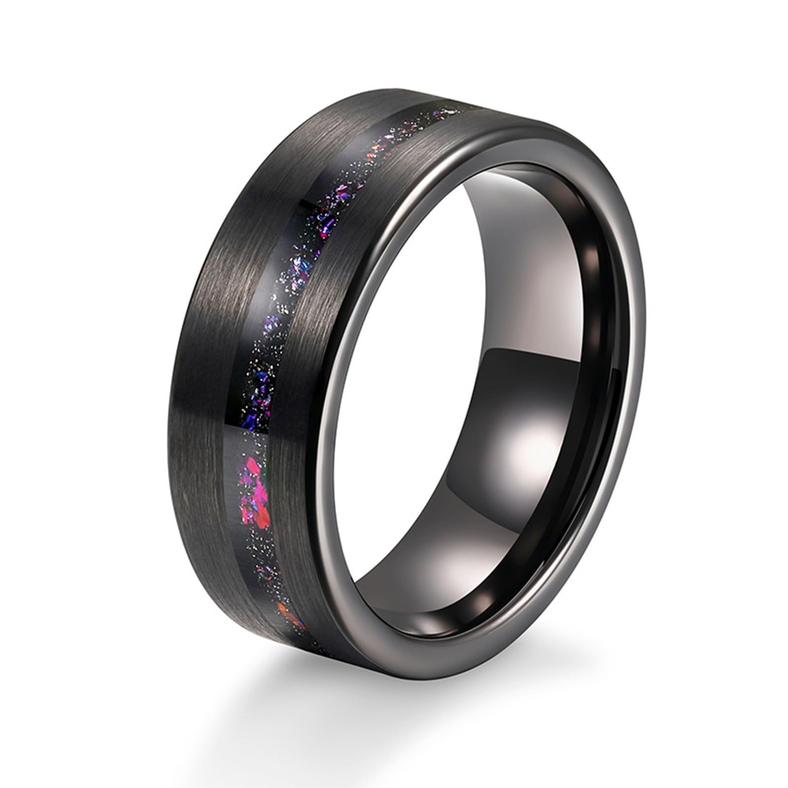Wedding Band Ring for Him, 8MM Tungsten Matte Men Wedding Band Black Size 7-13 Style 1 12
