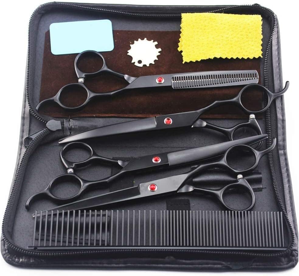 Thinning Barber Haircut,Pet Dog Grooming Curved Cut Hair Scissors Shears Hairdressing Scissors Professional Scissors Hairdressing Scissors,7InchSet