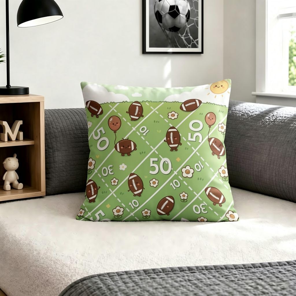 Cartoon Football Outdoor Throw Pillow Covers -24x24