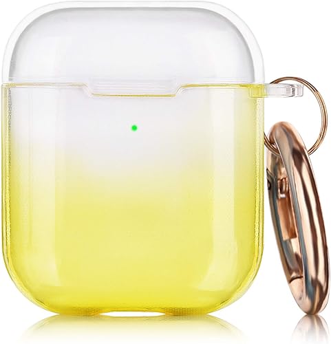 Vista 36 de Airpods - Funda para Airpods, TPU suave, funda protectora compatible con Apple AirPods 1/2, cargador inalámbrico con llavero. Rosado neón