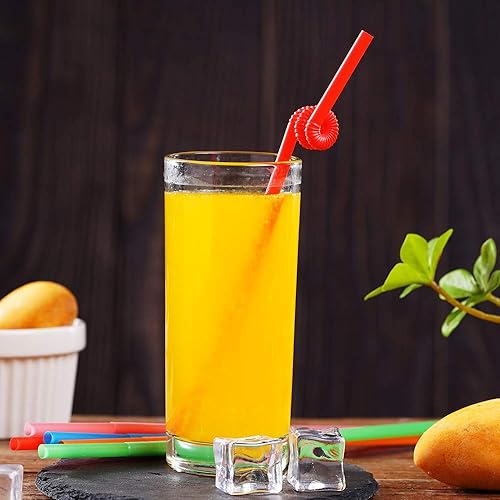 Miniatura 5 de 100 pajitas largas y flexibles de plástico colorido 023 pulgadas de diámetro y 102 pulgadas de largo