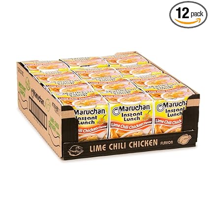 Maruchan Instant Lunch Lime Chili Chicken, Ramen Noodle Soup, Microwaveable Meal, 2.25 Oz, 12 Count