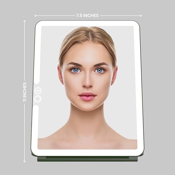 Espejo de Maquillaje LED Portátil LUNA London Eclipse Verde Bosque miniatura 2