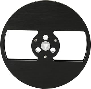 1/4 7 Inch Empty Tape Reel, Aluminum Alloy Open Reel Audio Tape Empty Reel 2 Hole Empty Disc Opening Machine Parts, for Nab, Recorder Accessory (Black)