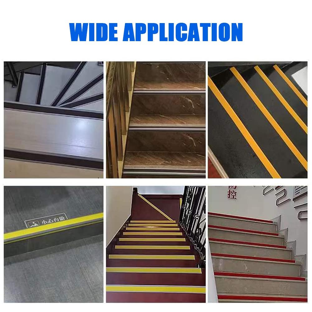 Listello Antiscivolo Per Scale 2M – Bordo Arrotondato In PVC Con Adesivo, Profilo 50x25mm, Grigio, Sicurezza Per Famiglia