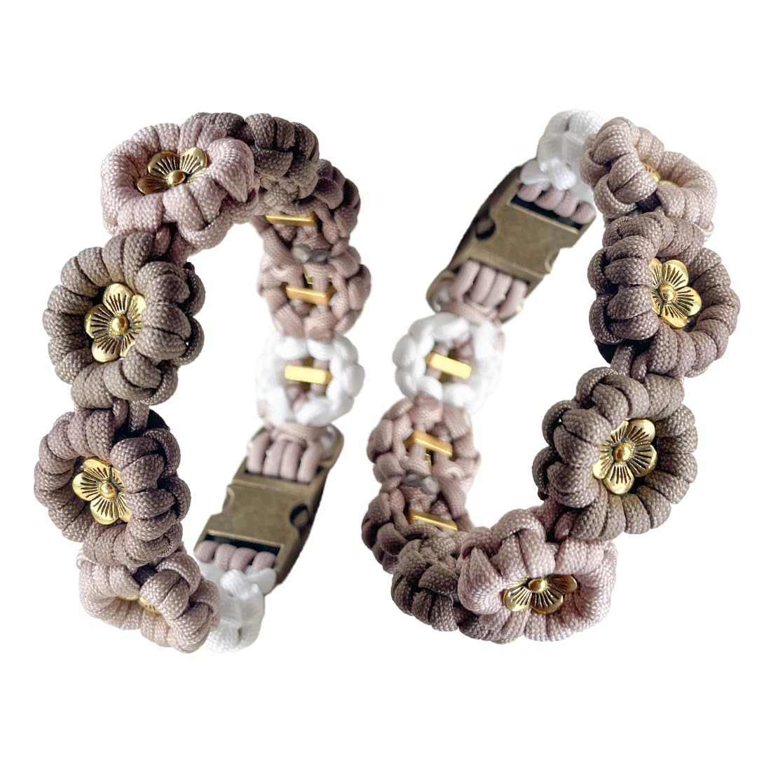 LYFIE - Hundehalsband Fleur aus Paracord, Handgefertigt, Blumen  Hundehalsband, Halsband geflochten, Dog Collar Flower, Luxury, Aesthetic,  Fr kleine bis mittelgroe Hunde (M) : Amazon.de: Haustier