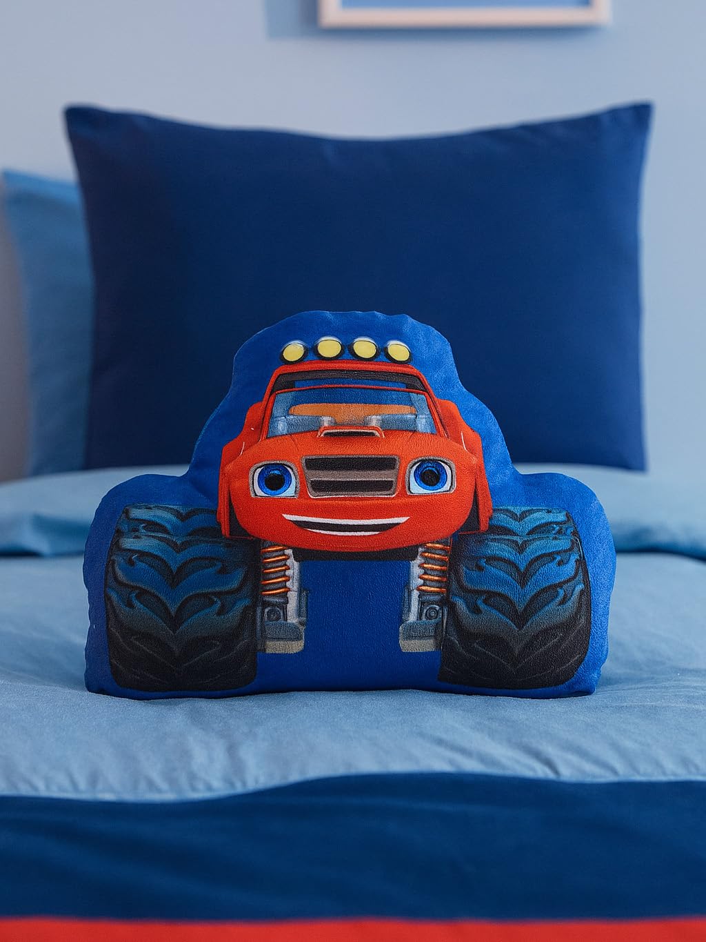 United Labels Blaze und die Monster Truck, poduszka na sofę, pluszowa poduszka dekoracyjna, dekoracyjna, 28 x 24 cm, niebieska