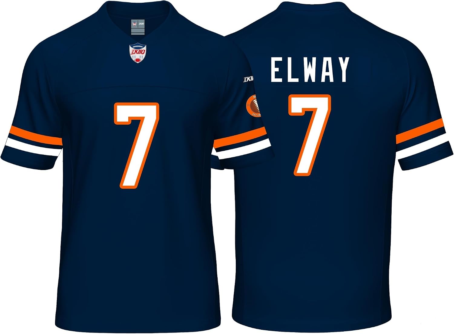 Custom Mens/Women/Youth Football Stitched T-Shirt for Sports Fan Orange No Brand/Logos