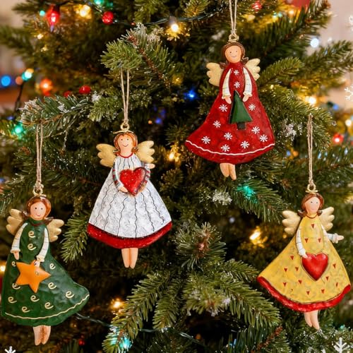 HERZWILD 4pcs Metall Engel Anhänger Weihnachten Anhänger...