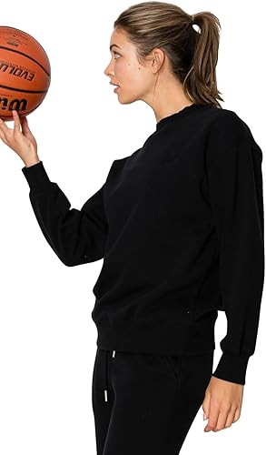 Miniatura 2 de Cali1850 Sudadera de forro polar de nube de alta calidad para mujer manga larga cuello redondo casual suave acogedora