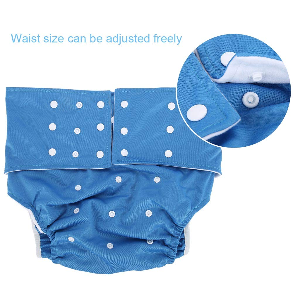 Couche-culotte Réglable pour Adulte contre L'incontinence, Couvre-couche Lavable pour Adulte (Bleu foncé)