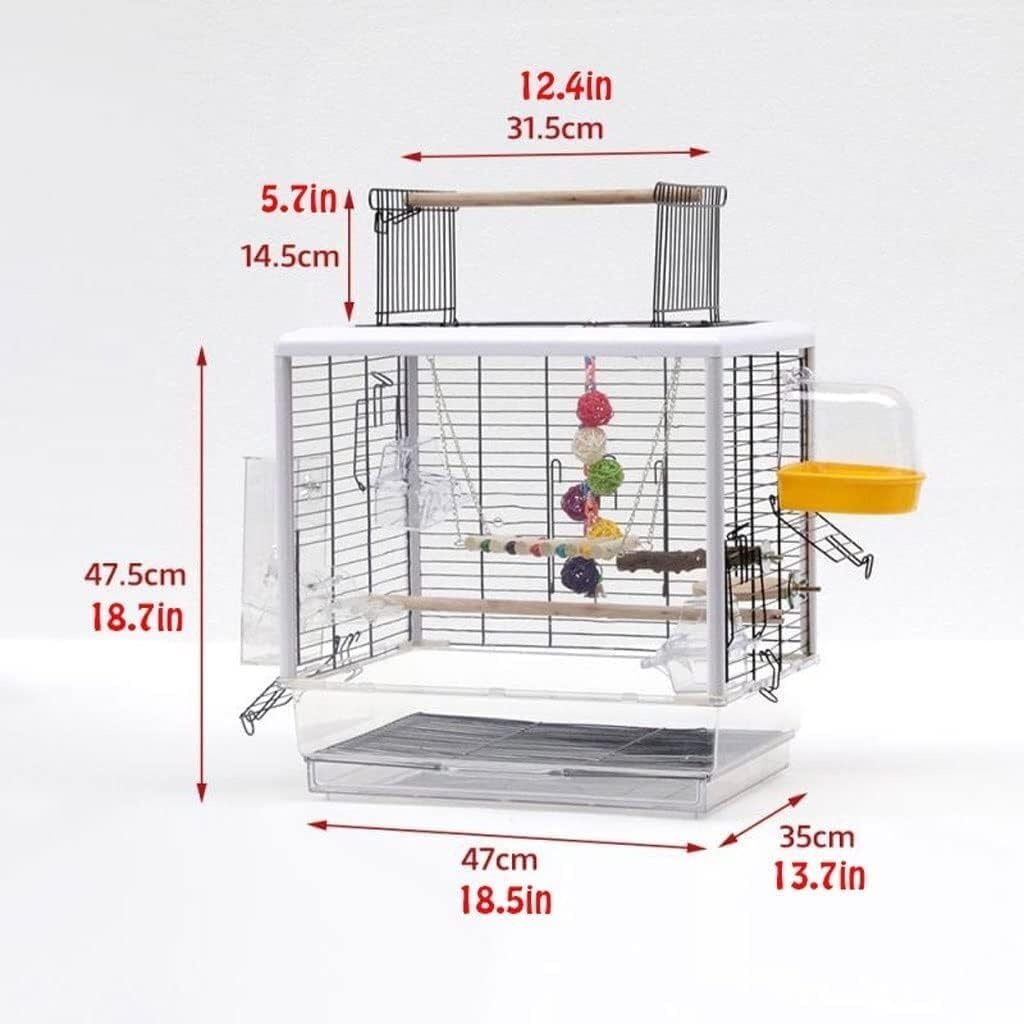 Jaula para pájaros, jaulas Grandes de Metal con Techo Abierto, transportines para pájaros, Jaula de Vuelo para jardín y Patio Trasero, fácil de Transportar.