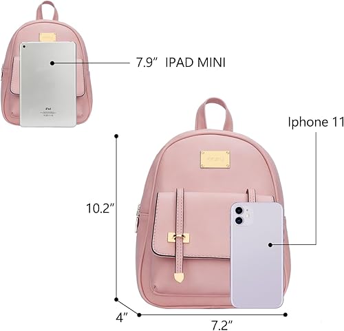Miniatura 4 de KKXIU Mochila pequeña para niñas, de piel vegana, mini bolsa de libros para mujeres, linda mochila con pompones para adolescentes