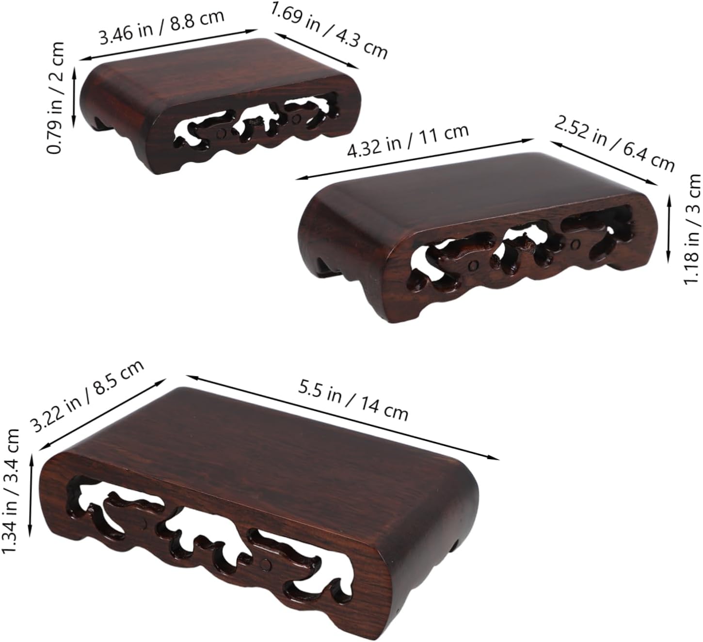 Rectangular Wood Pedestal Stand for Crafts and Stones image 2