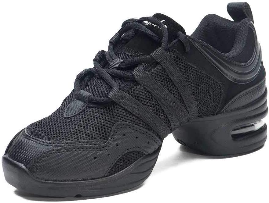 Skazz by Sansha Women's Dance Studio Exercise Sneakers Mesh with Air Cushion Full Sole HAMAICA, Black,3.5 M US
