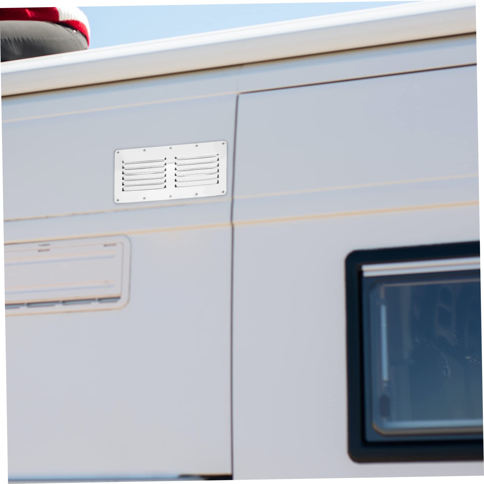 Happyyami 2pcs Boat Air Louvered Flush Vent Cover Stainless Steel Marine Vent Exhaust Air Grille Rectangle Boat