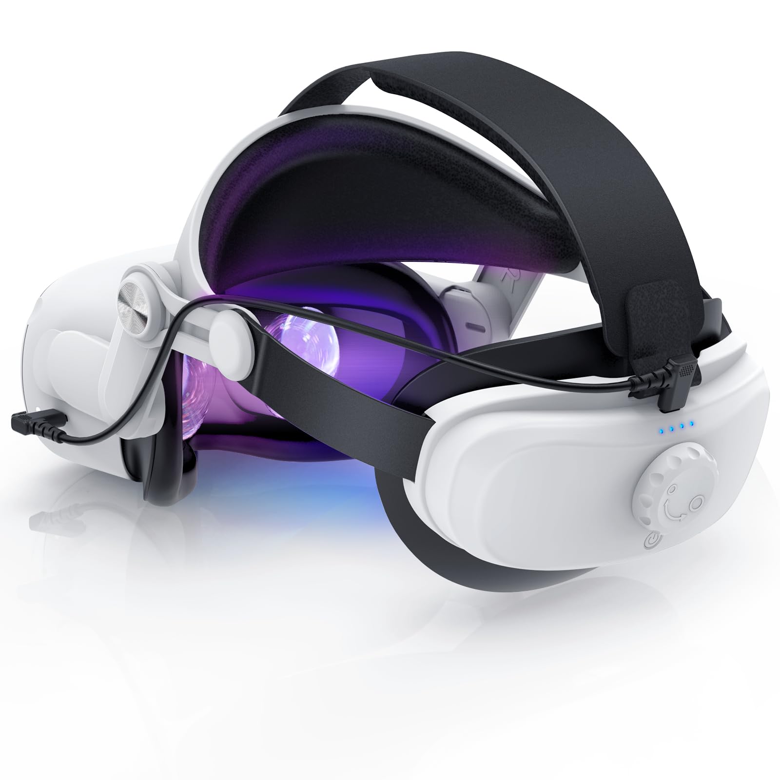 YOGES 5000mAh Battery Head Strap with compatible with Oculus Quest 2, Meta Quest 2 Rechargable Adjustable Headstrap to Extend Playtime and Comfort for Quest 2 VR Headset Accessories