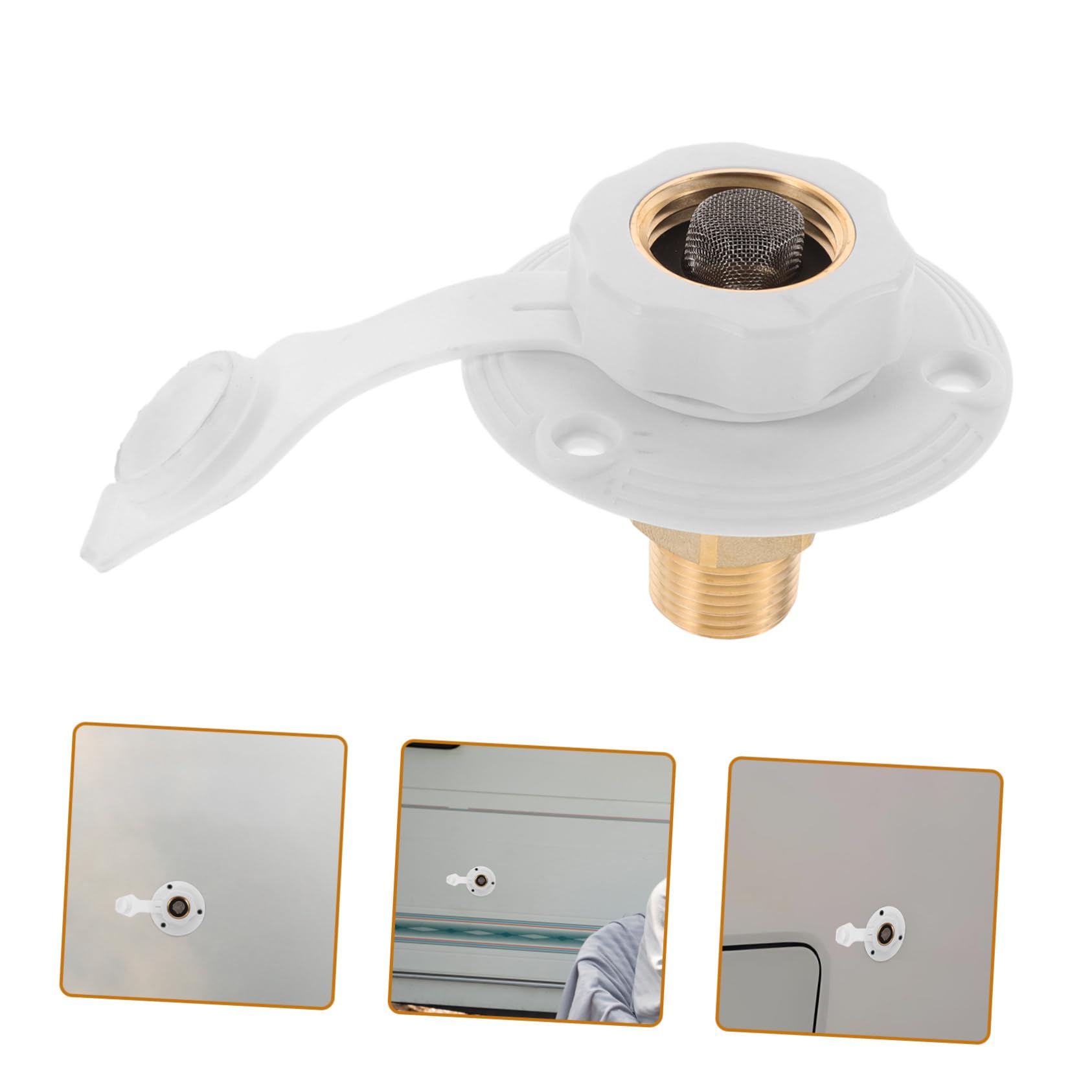 Vaguelly Entrée de Remplissage D'eau en Laiton avec Vanne Anti-retour pour Camping-car, Installation Facile et Longue Durée, Accessoires pour Réservoirs D'eau de Vr