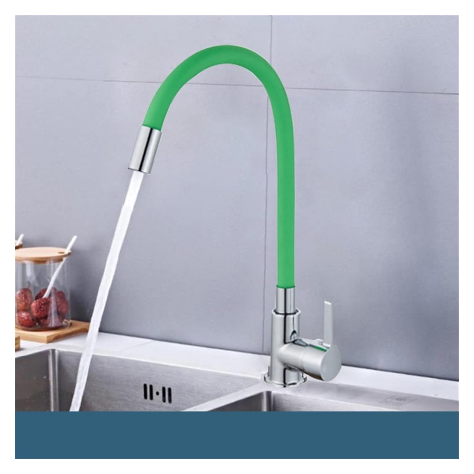 Robinet d'évier de cuisine avec nez en gel de silice orientable et coloré