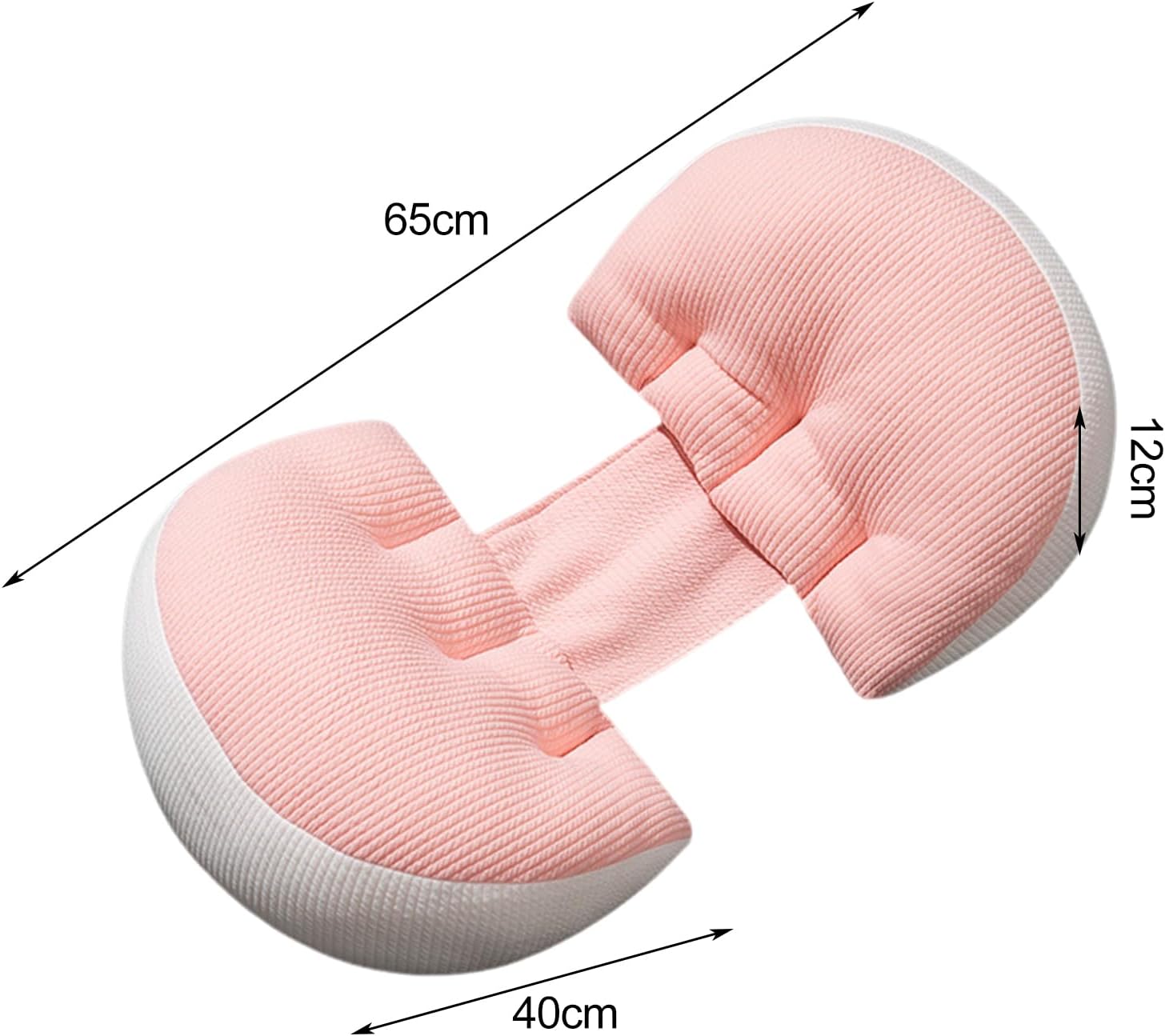 Worparsen Pregnancy Cushion Double-Sided Pillow Super Soft Wear Resistant Zipper Closure Detachable Belly Back Support for Pink
