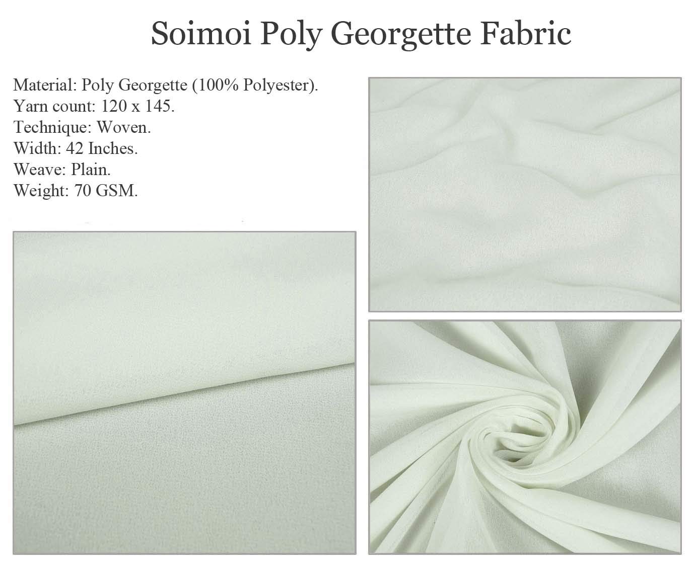 Soimoi Black Poly Georgette Fabric By Yard | Rose & Peony Floral Print | 42 Inch Wide Craft Textile