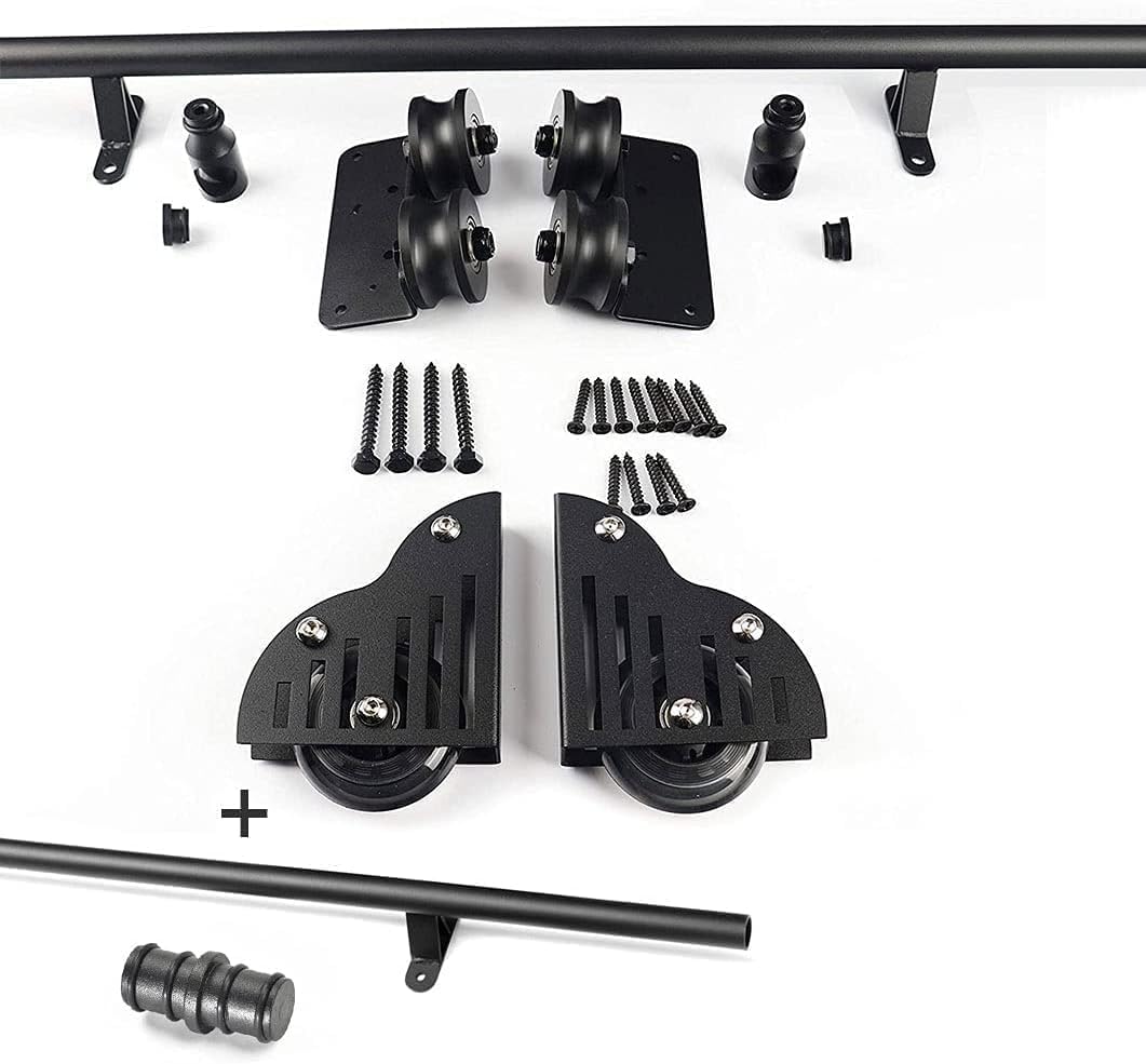 Kit de quincaillerie pour échelle coulissante de bibliothèque et porte de grange rail en acier de 3,3 à 20 pieds